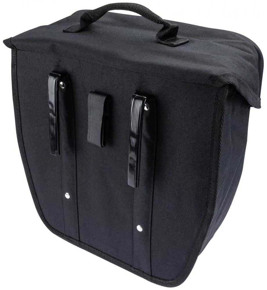 Haberland Einsteiger-Serie schwarz / silber - robuste Gepäckträgertasche für Alltag und Tour