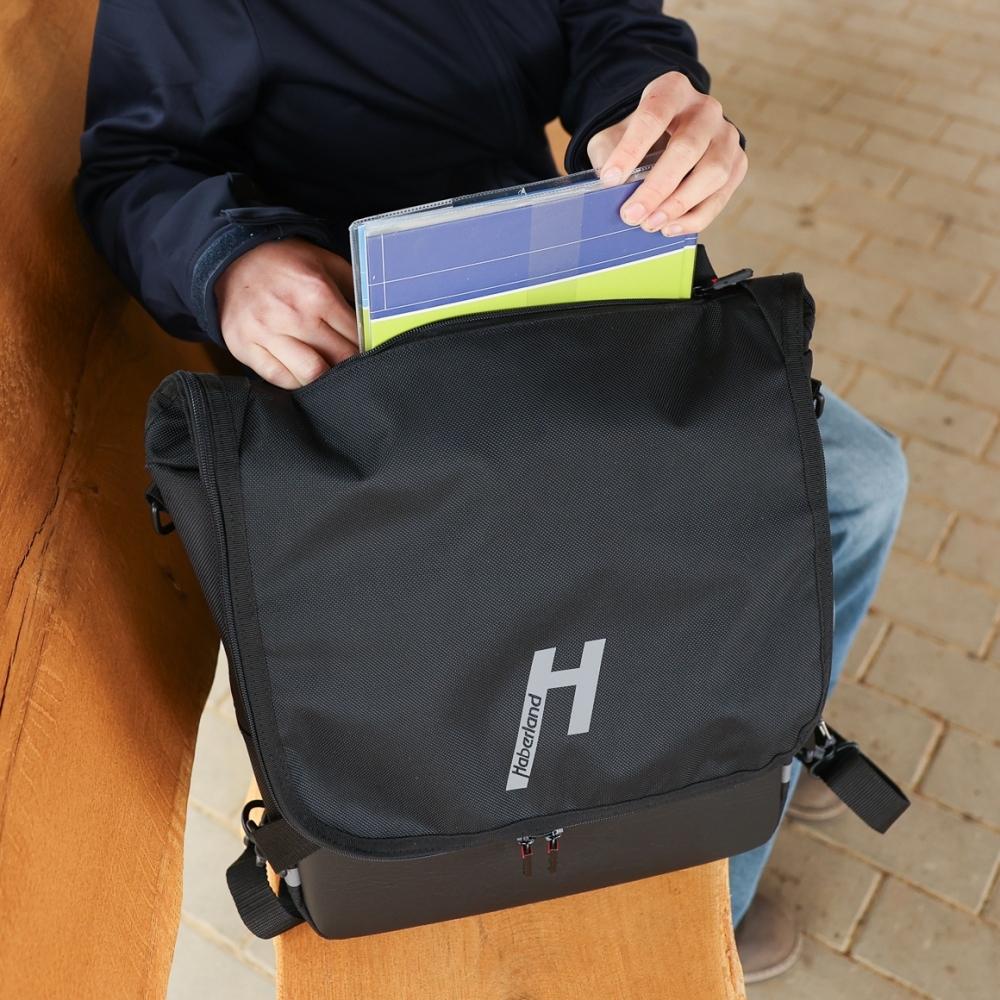 Haberland Bike-Rucksack Sporty schwarz/reflex - vielseitiger Fahrradrucksack mit Regenschutz