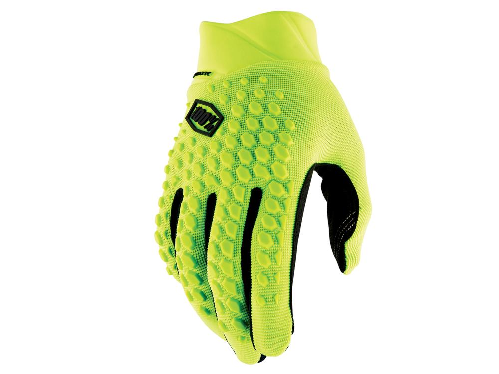 100% Geomatic Gloves L fluo yellow - vielseitiger MTB-Handschuh mit Top-Grip