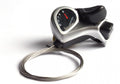SHIMANO TOURNEY SL-TX50 6-fach Fahrrad Schalthebel auf weißem Hintergrund mit Kabel.