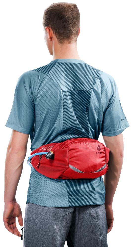 Deuter Pulse 3 Bauchtasche 3L cherry-masala - Leichtgewicht-Hüfttasche für Radfahren & Gravel