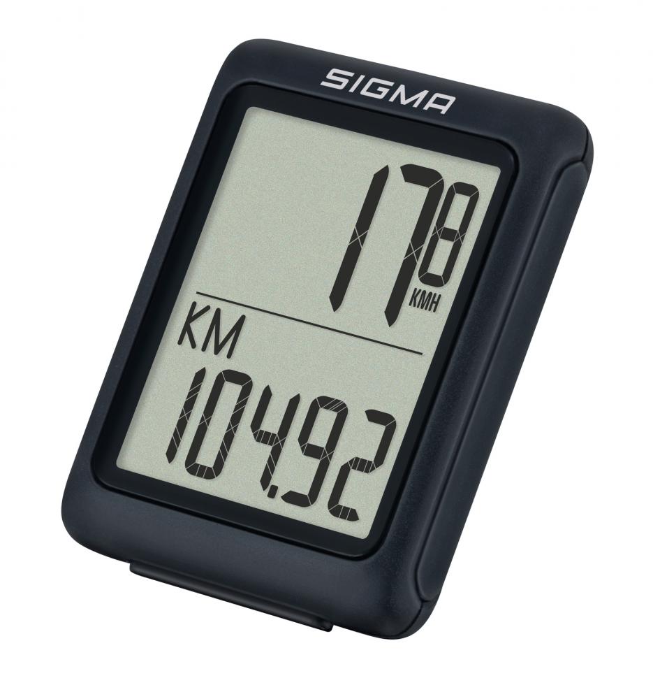 SIGMA SPORT BC 5.0 WR kabelgebundener Fahrradcomputer, wasserdicht, mit 5 Funktionen, zeigt 17.8 KMH, 104.92 KM.