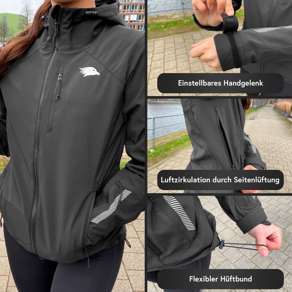 Valkental Damenjacke Softshell 4XL schwarz