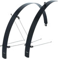 CONTEC Flat Fender Schutzblech-Set 28" Aluminium, 42 mm breit, schwarz, extrem stabil, gradlinig und flach, inklusive Streben