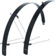 CONTEC Flat Fender Schutzblech-Set 28" Aluminium, 42 mm breit, schwarz, extrem stabil, gradlinig und flach, inklusive Streben