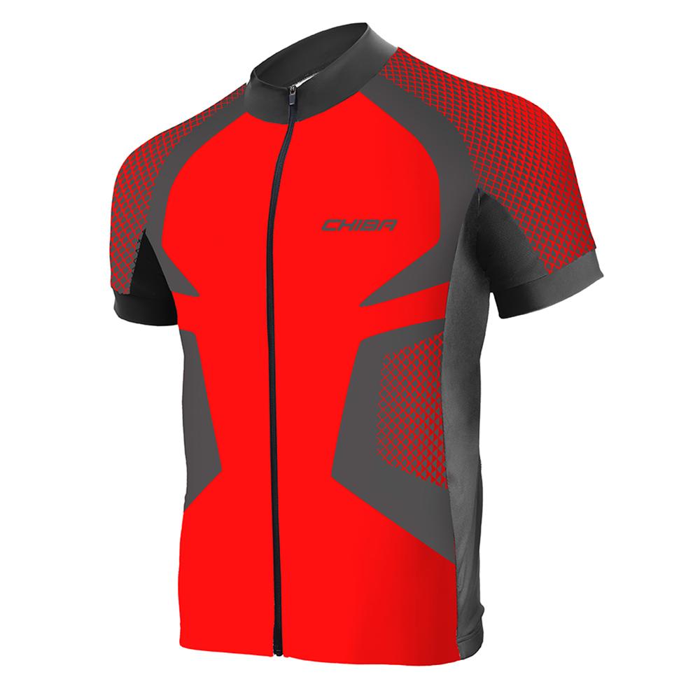 CHIBA Race Pro Shirt Men - Radtrikot 3XL rot/schwarz, atmungsaktiv, Reißverschlusstasche