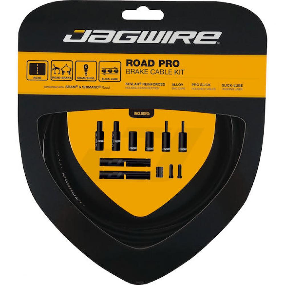 Jagwire Road Pro Bremszugset Kevlar-verstärkt Schwarz - Maximale Bremsperformance für Rennräder