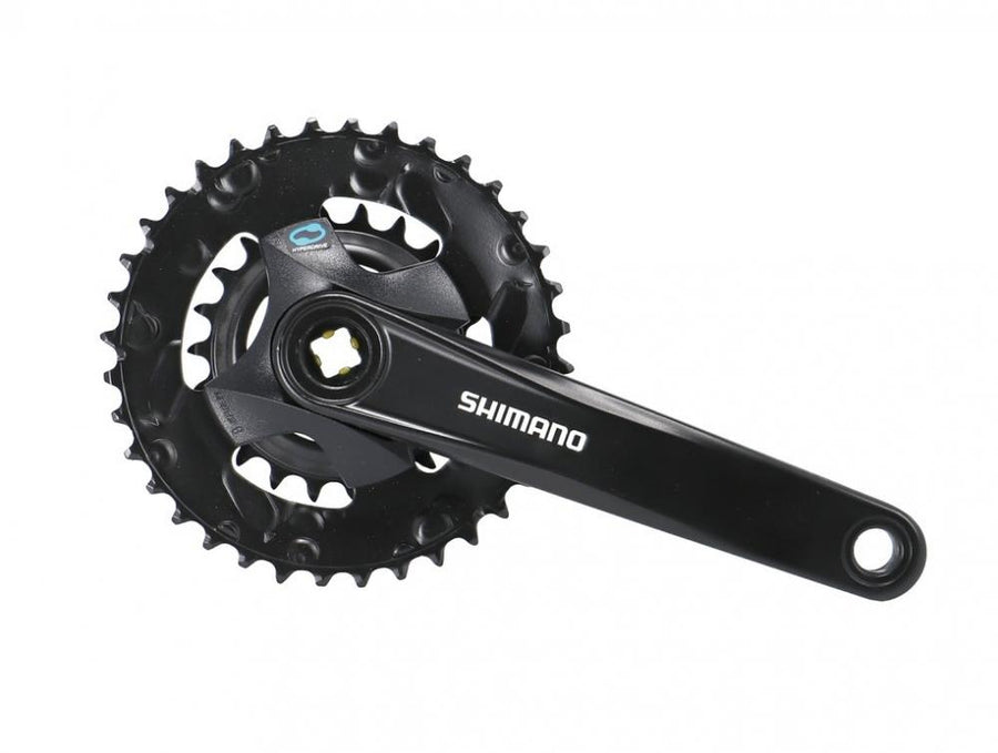 Shimano Kurbelgarnitur FC-M315-2 7/8-fach, 36-22 Zähne, 175 mm Kurbelarmlänge, Schwarz.