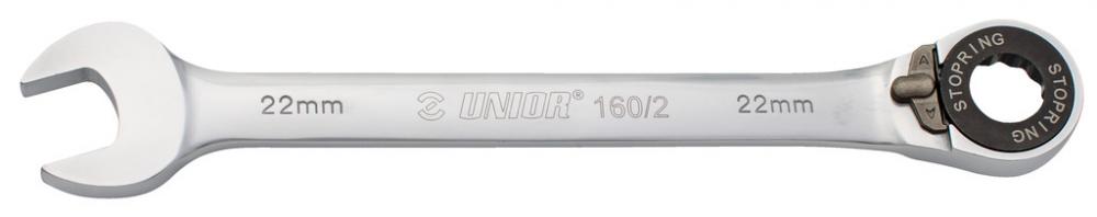 Unior 160/2 Gabelratschenringschlüssel 22mm mit Stopring-Ratsche