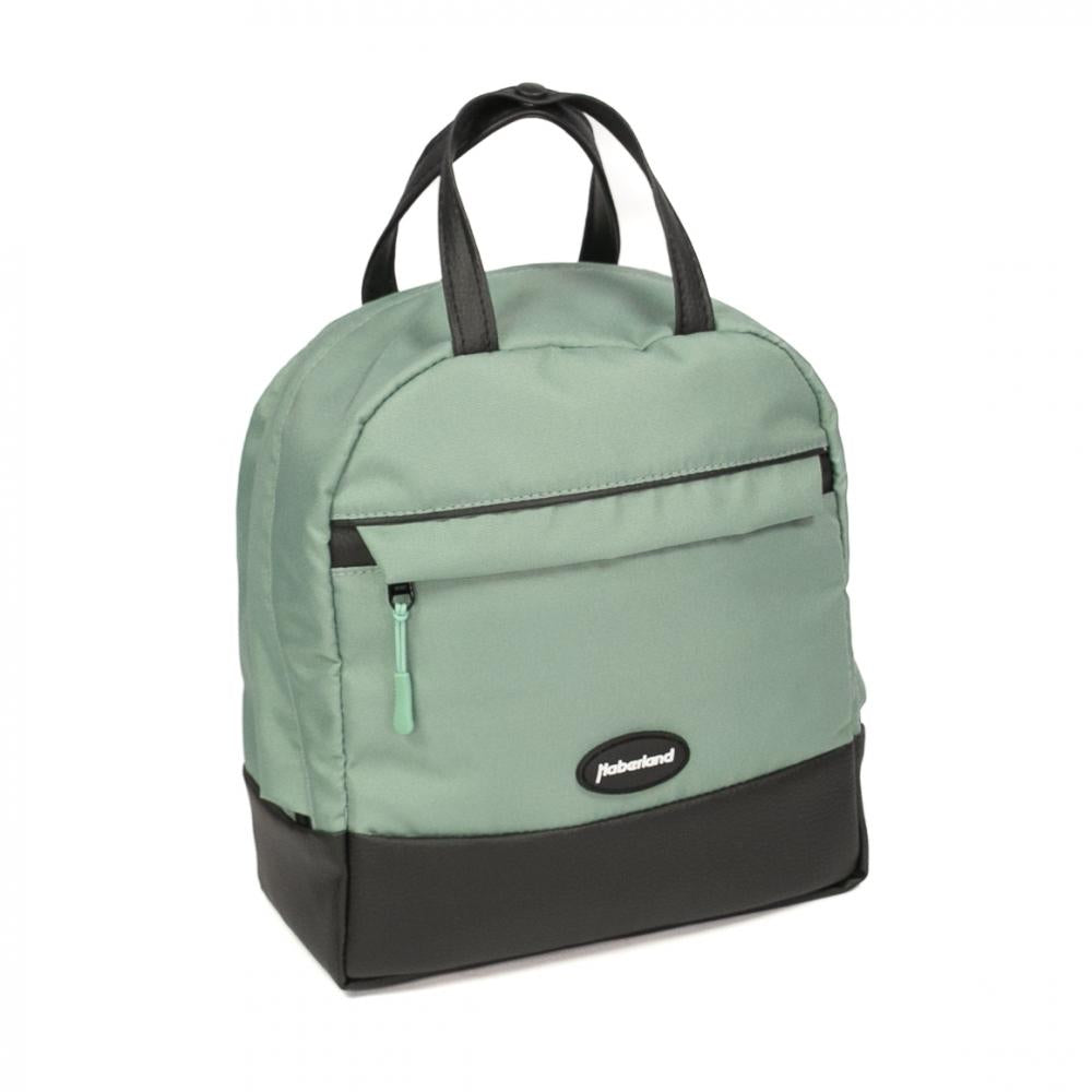 Haberland Rucksack-Lenkertasche Bella salbei/sw - flexible Lenkertasche & Rucksack in moderner Ausführung