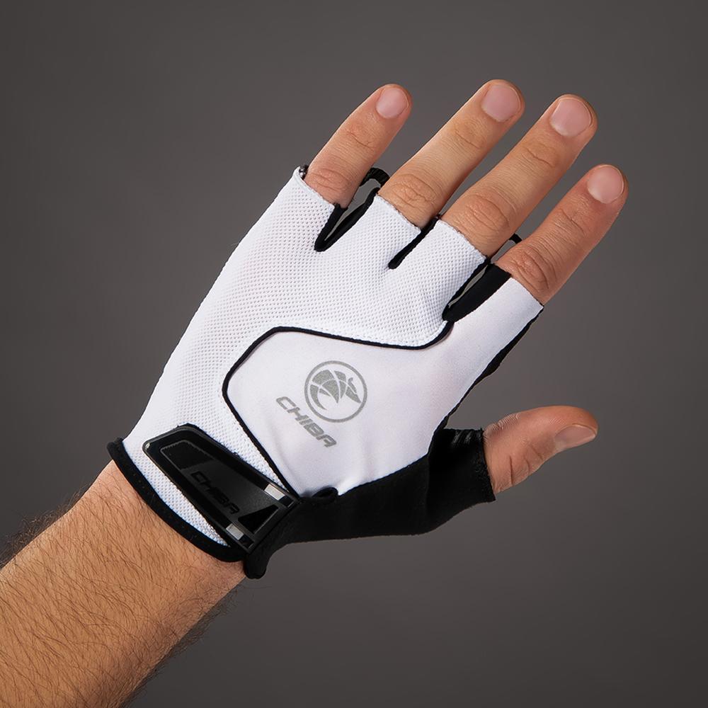 CHIBA Cool Air - Radhandschuhe kurz, weiß, XL, atmungsaktiv, gepolstert