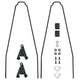 SKS Bluemels Style 46 Ersatzstreben-Set für 28\" Schutzbleche, 365 mm Hinterrad, inkl. ESC-V-Adaptern, schwarz