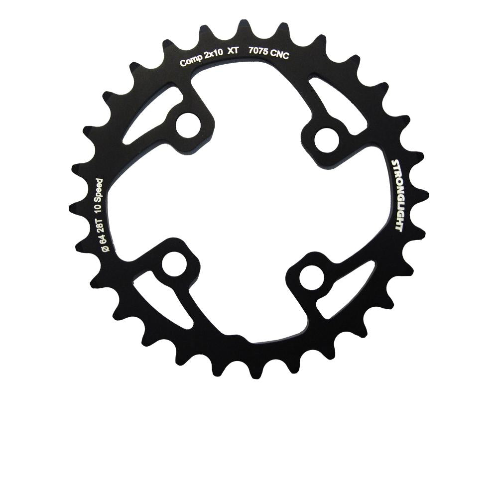 Stronglight CT2 Kettenblatt schwarz 28 Zähne 64mm 2x10-fach XT kompatibel.