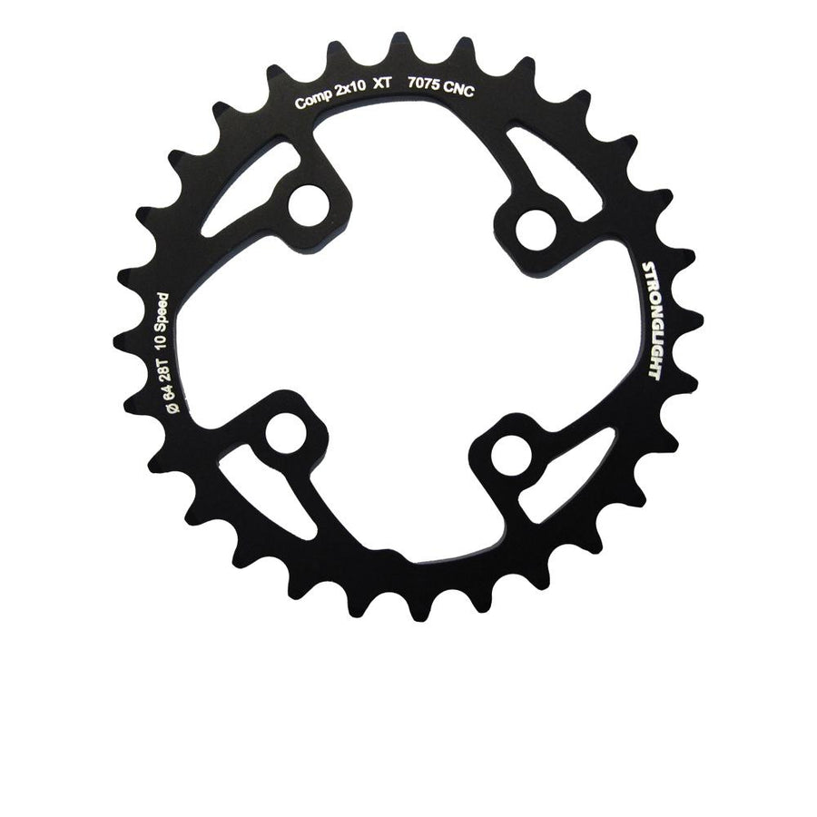 Stronglight CT2 Kettenblatt schwarz 28 Zähne 64mm 2x10-fach XT kompatibel.