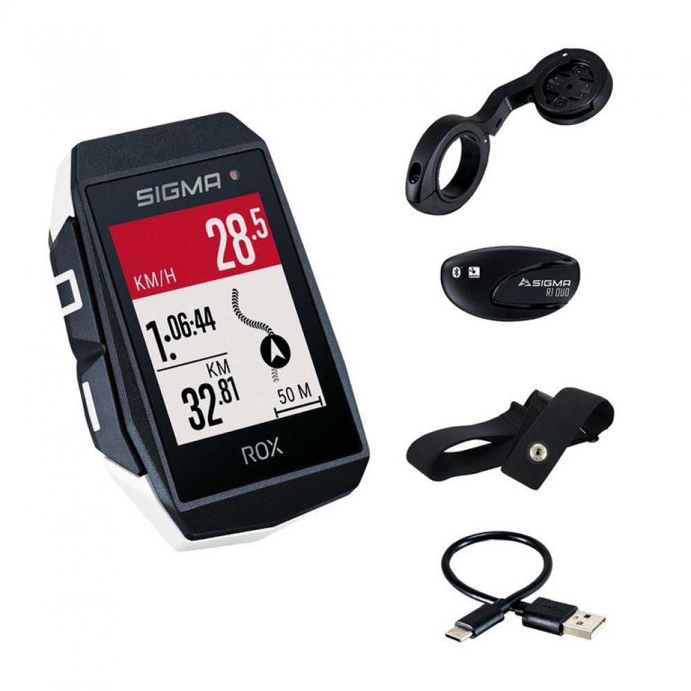 Sigma ROX 11.1 EVO GPS Fahrradcomputer HR Set Weiß - 150+ Funktionen, Navigation & Höhenmessung