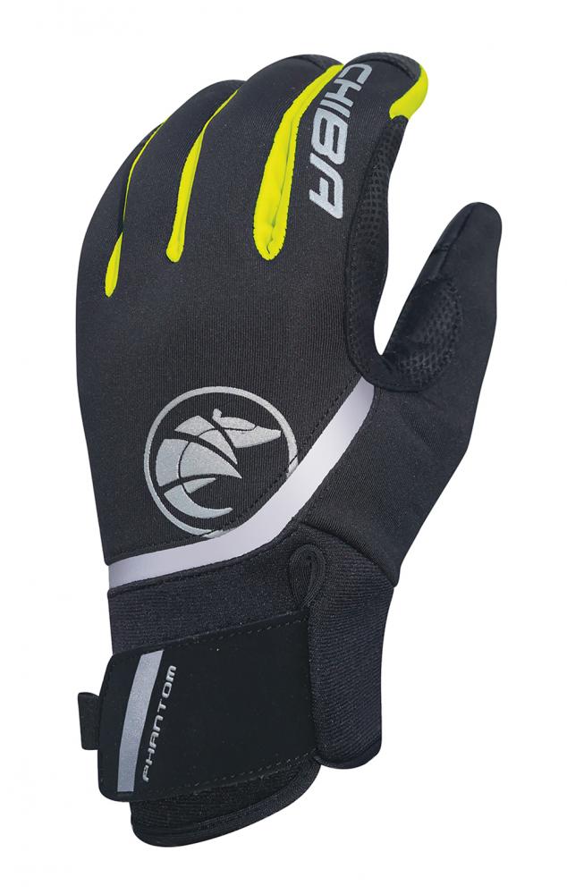 CHIBA Phantom - Radhandschuhe XL schwarz/neongelb, winddicht & touchscreenfähig