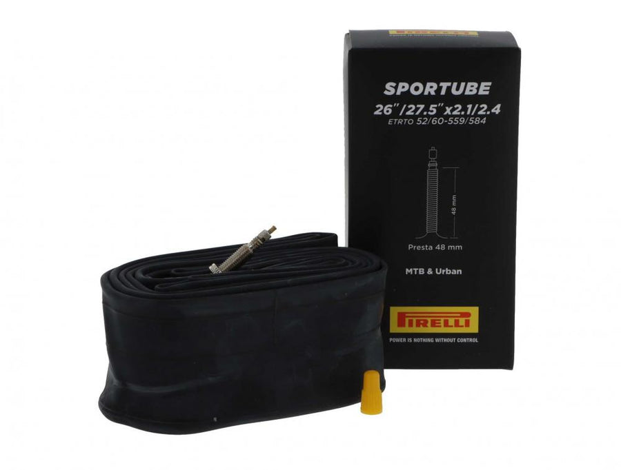 Pirelli Schlauch SPORTUBE 26"/27,5 26 schwarz - zuverlässiger Fahrradschlauch für Trekking & MTB