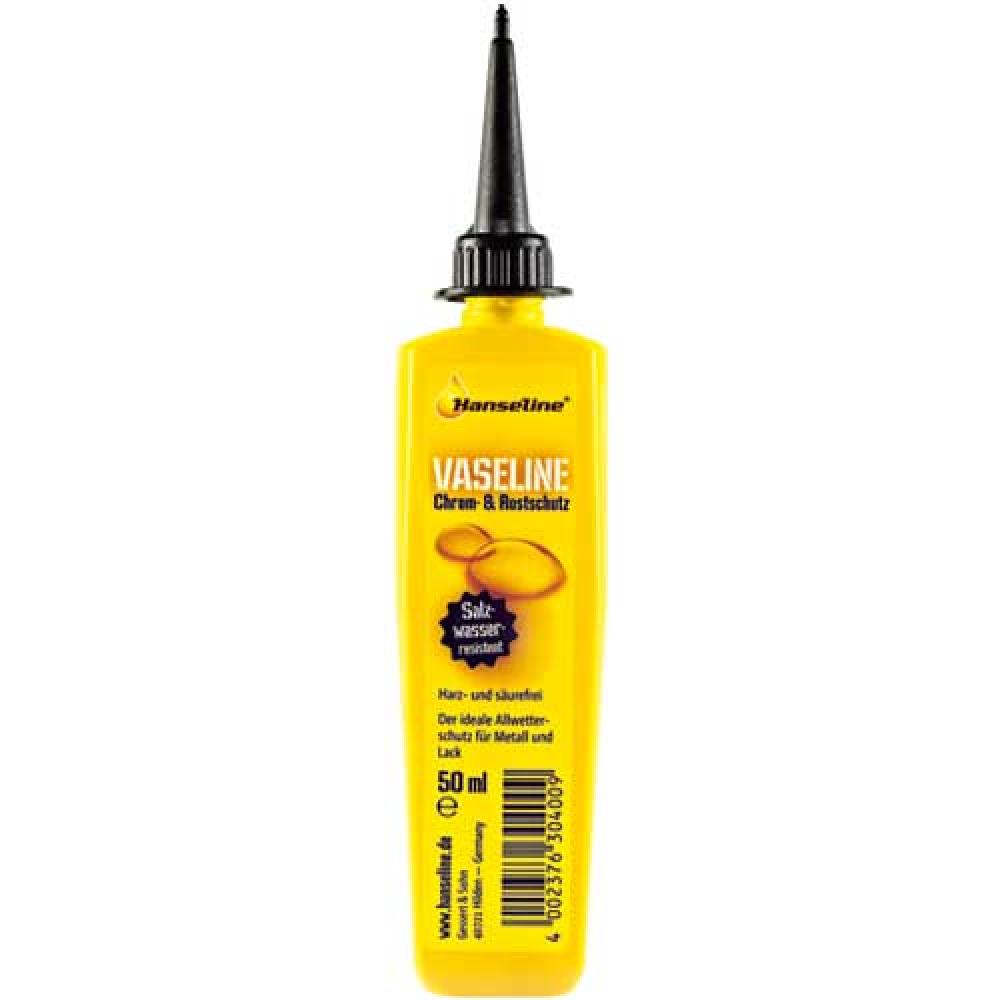 Hanseline Vaseline 300400, 50ml Chrom- & Rostschutz für Metall & Lack. Salzwasserresistent, harzfrei.