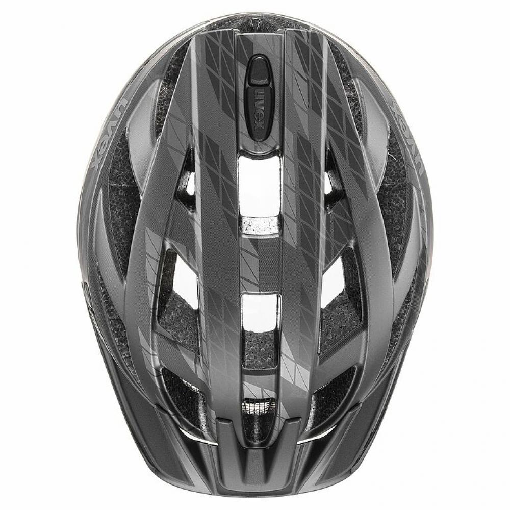 Uvex i-vo cc Fahrradhelm Black-Smoke matt 56-60 cm - leichter Allrounder mit 24 Belüftungsöffnungen, 3D IAS 3.0, Plug-in LED-kompatibel
