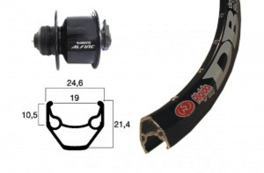 Bike-Parts Vorderrad 28 Zoll Nabendynamo Alfine Centerlock schwarz 36-Loch ZAC 2000 Disc schwarz