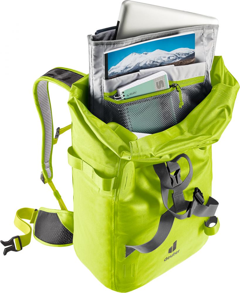 Deuter Amager 25+5 Fahrradrucksack Citrus, wasserdicht, ergonomisch, 25+5L, mit Laptop- und Netzfach.