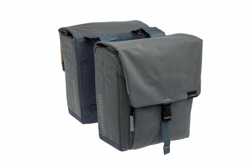 New Looxs Doppelpacktasche Tulum Grey Green Grey - geräumige, wasserabweisende Fahrradtasche
