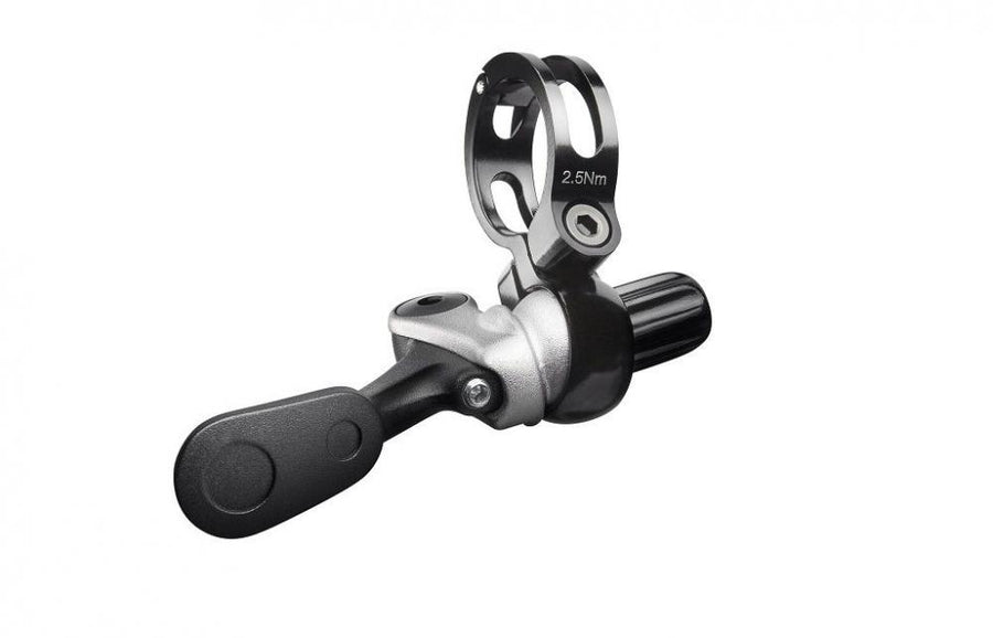 Crankbrothers Highline Remote Kit 22.2mm. Schwarzer und silberner Dropper Post Fernbedienungshebel mit Klemme.