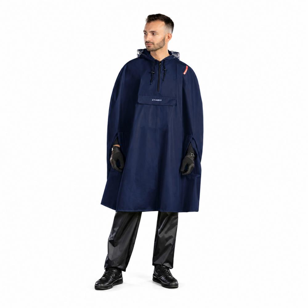 Chiba Regenponcho marine XS/S, wasserdicht für Herren und Fahrradfahrer.