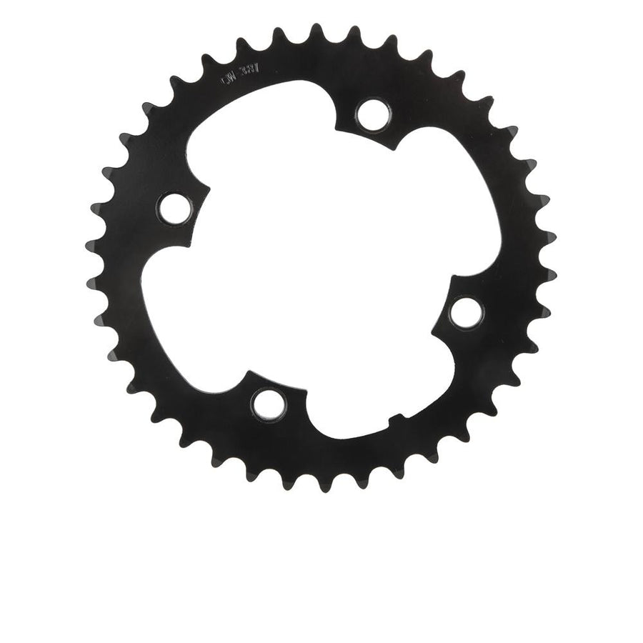 Schwarzes Samox E-Bike Kettenblatt 38 Zähne 104 mm Lochkreis 4-Arm Stahl für Bosch und Brose Antriebe.