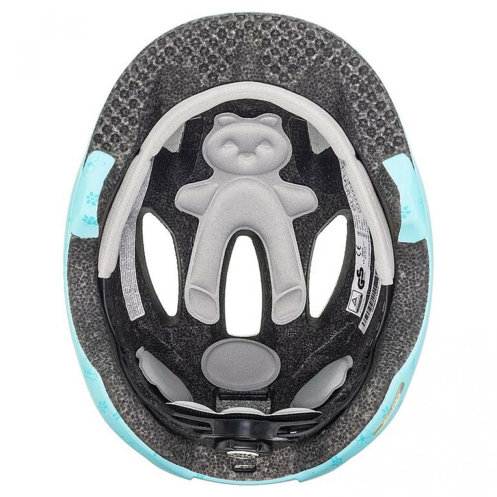 uvex oyo style - Kinderfahrradhelm 50-54 cm - flowers cyan matt - leicht, belüftet, anpassbar, erweiterbar mit LED-Licht, hoher Schutz & Komfort