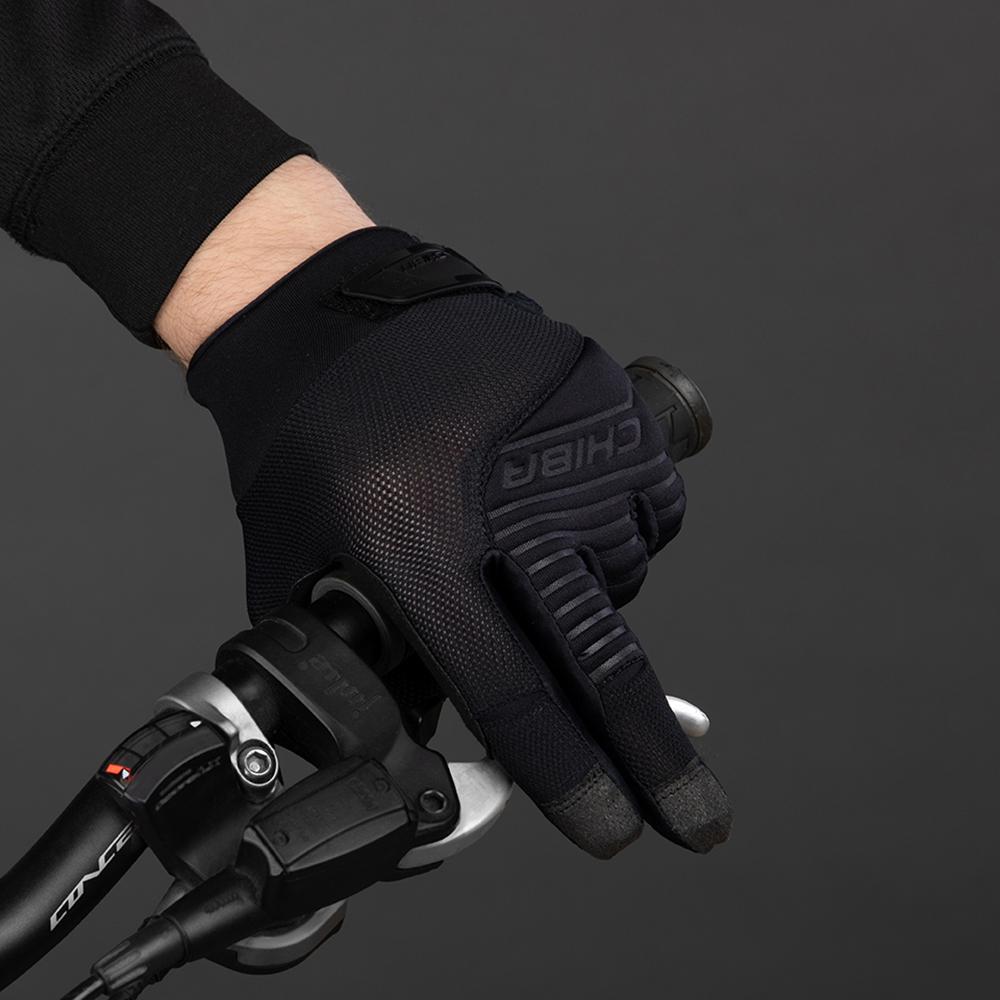 CHIBA Blade - Radhandschuhe kurz, schwarz/schwarz, S, atmungsaktiv mit Touchfinger