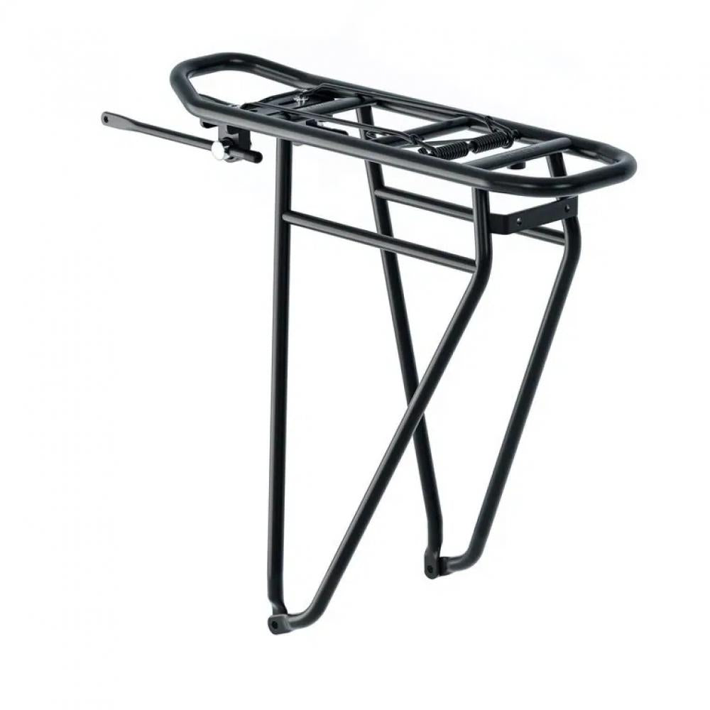 racktime Basic 2.0 Tour Gepäckträger 28 schwarz - Snapit 2.0 kompatibel Federklappe zweite Gepäckreling max. 25 kg Zuladung Aluminium