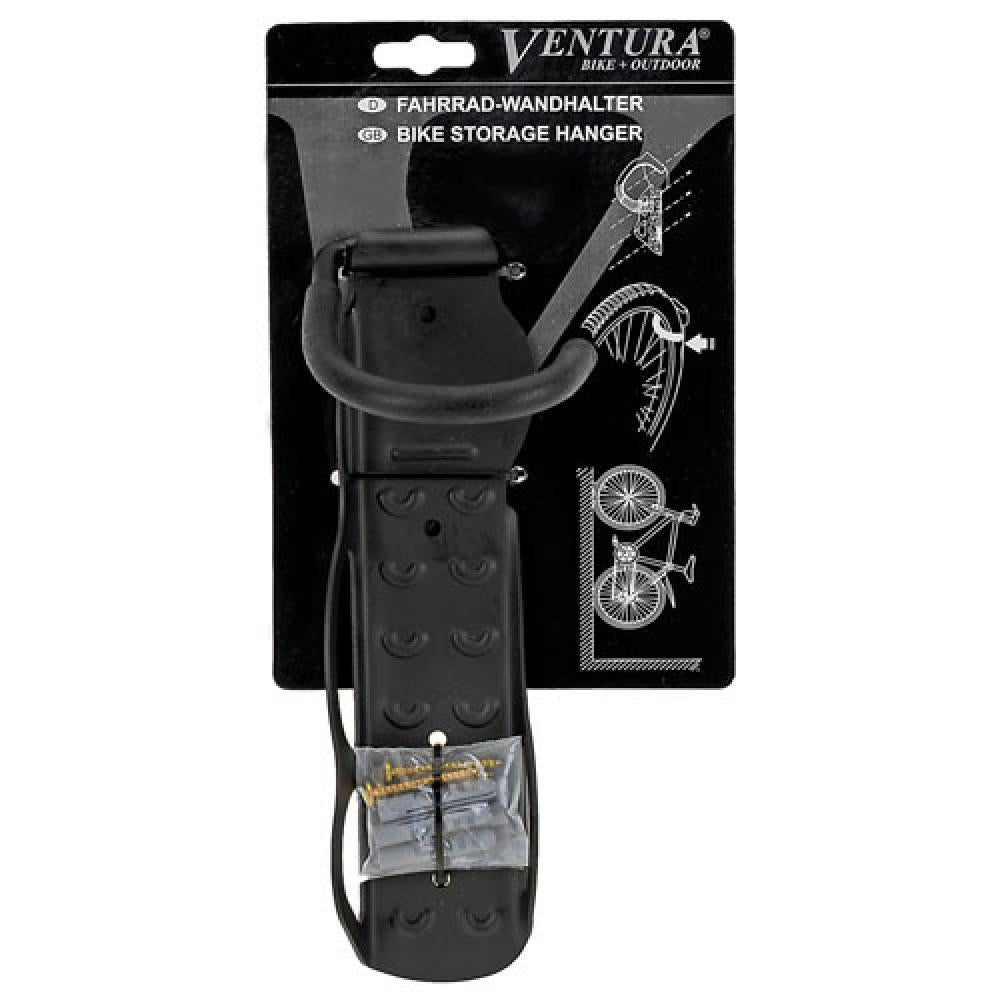 Ventura Wheel Fahrrad-Wandhalter schwarz, Stahl mit Kratzschutz, inkl. Schrauben/Dübel, max. 30 kg
