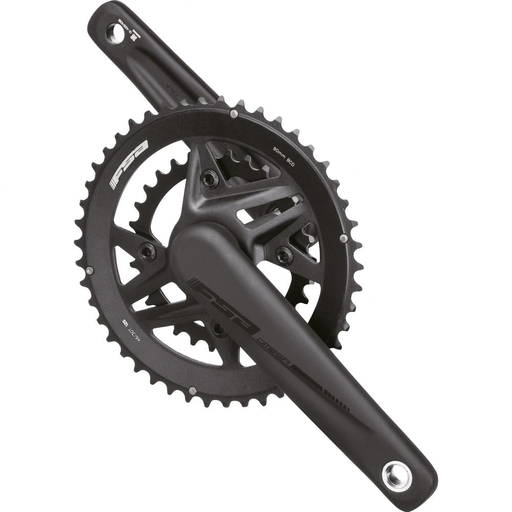 FSA Kurbelgarnitur Omega MegaExo 2x 170 mm Schwarz - effiziente Leistung für 2x12