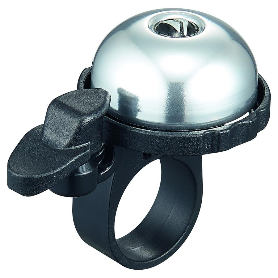Merida Klingel Ding Größe 22,2 mm Schwarz/silber - laute Fahrradklingel im Set