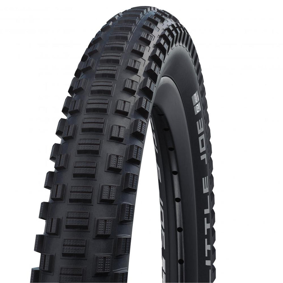 Schwalbe Little Joe 16 Zoll Kinderfahrradreifen, schwarz, mit grobem Profil.