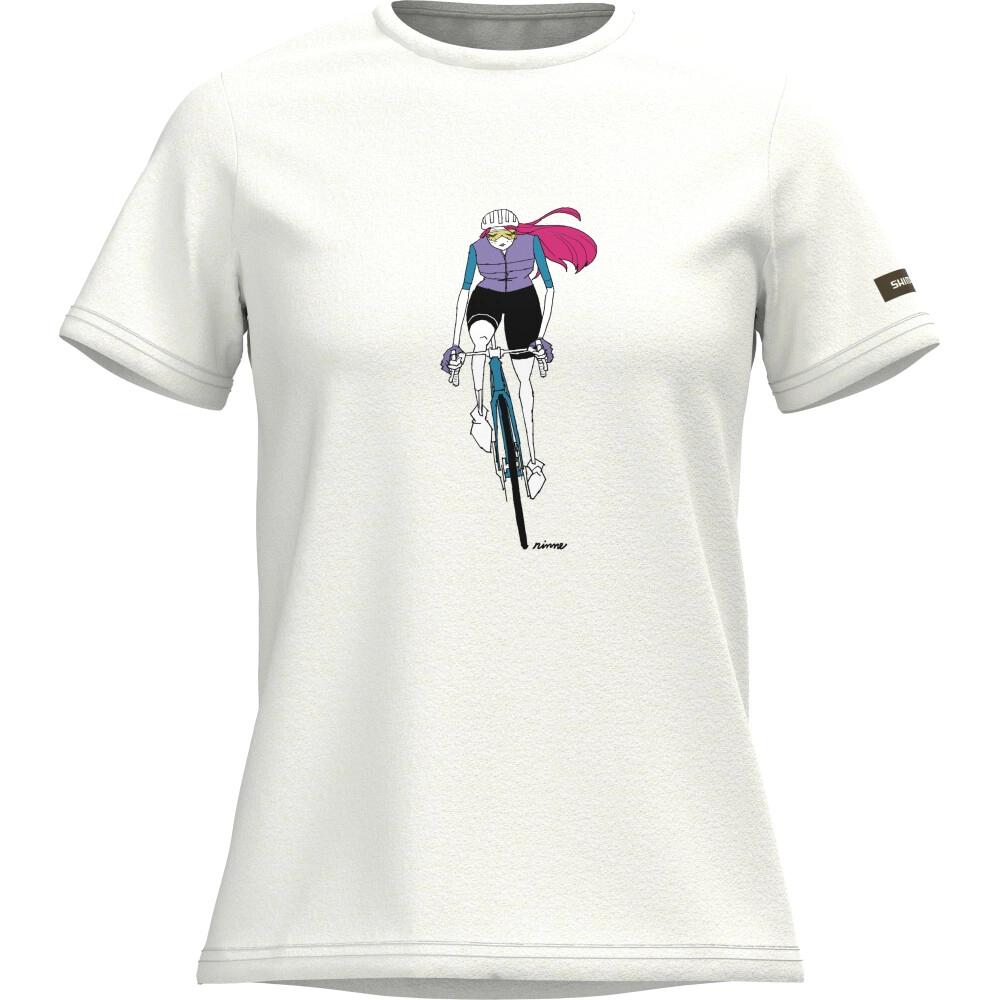 SHIMANO W's Sentiero Ltd. T-Shirt s White - atmungsaktives Performance-Bike-Shirt