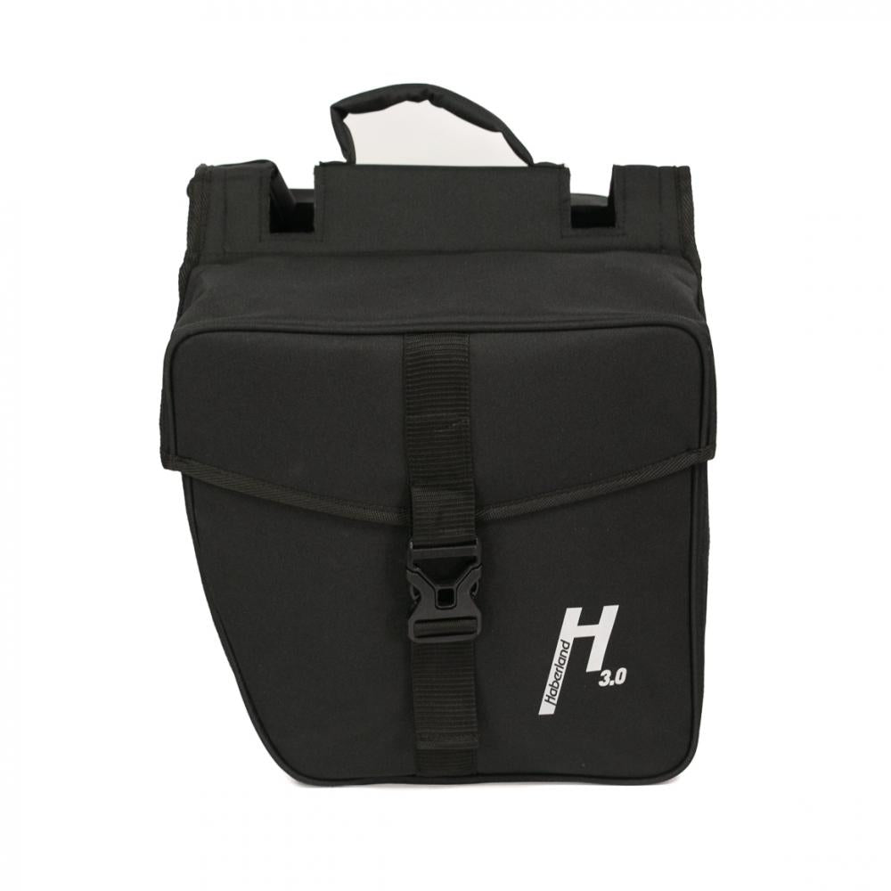 Haberland Doppeltasche 31l Basic L 3.0 schwarz - geräumige Gepäckträgertasche