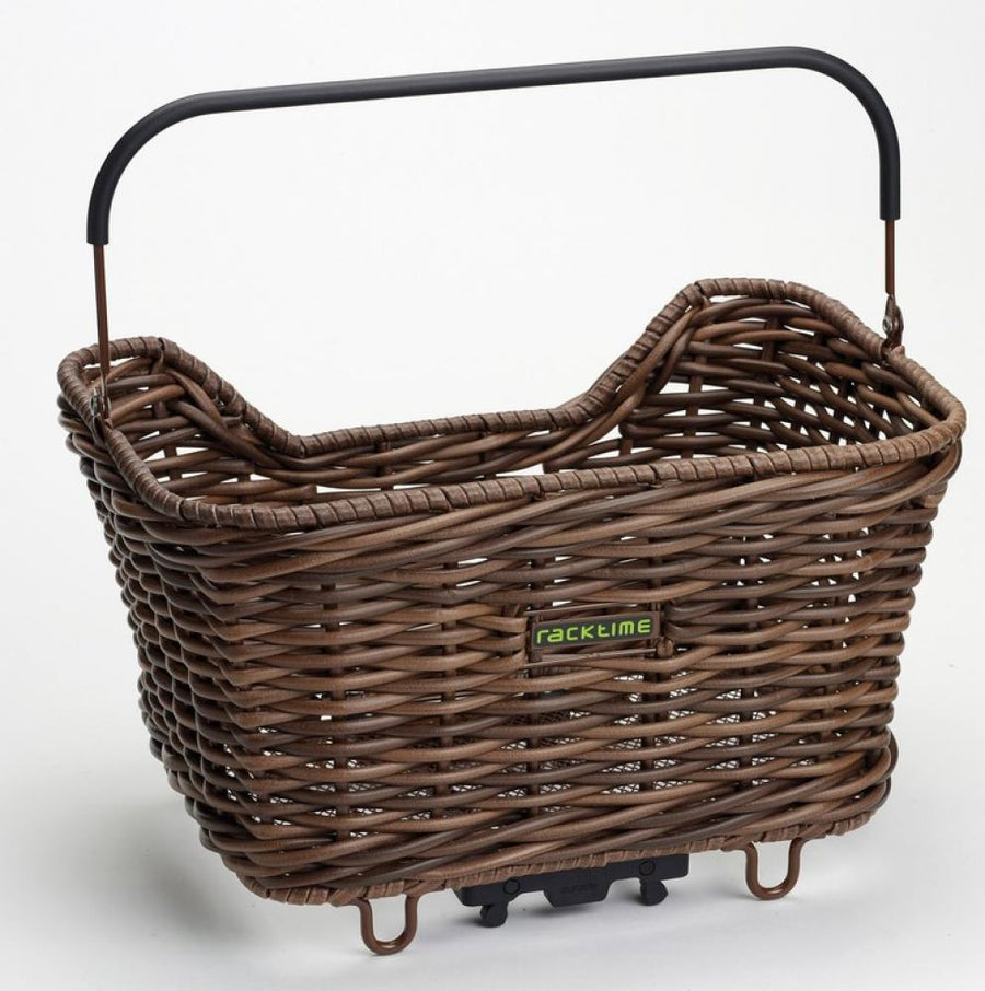Racktime Baskit Willow Fahrradkorb braun, 20L, mit Snapit Adapter als Gepäckträger-Systemkorb.