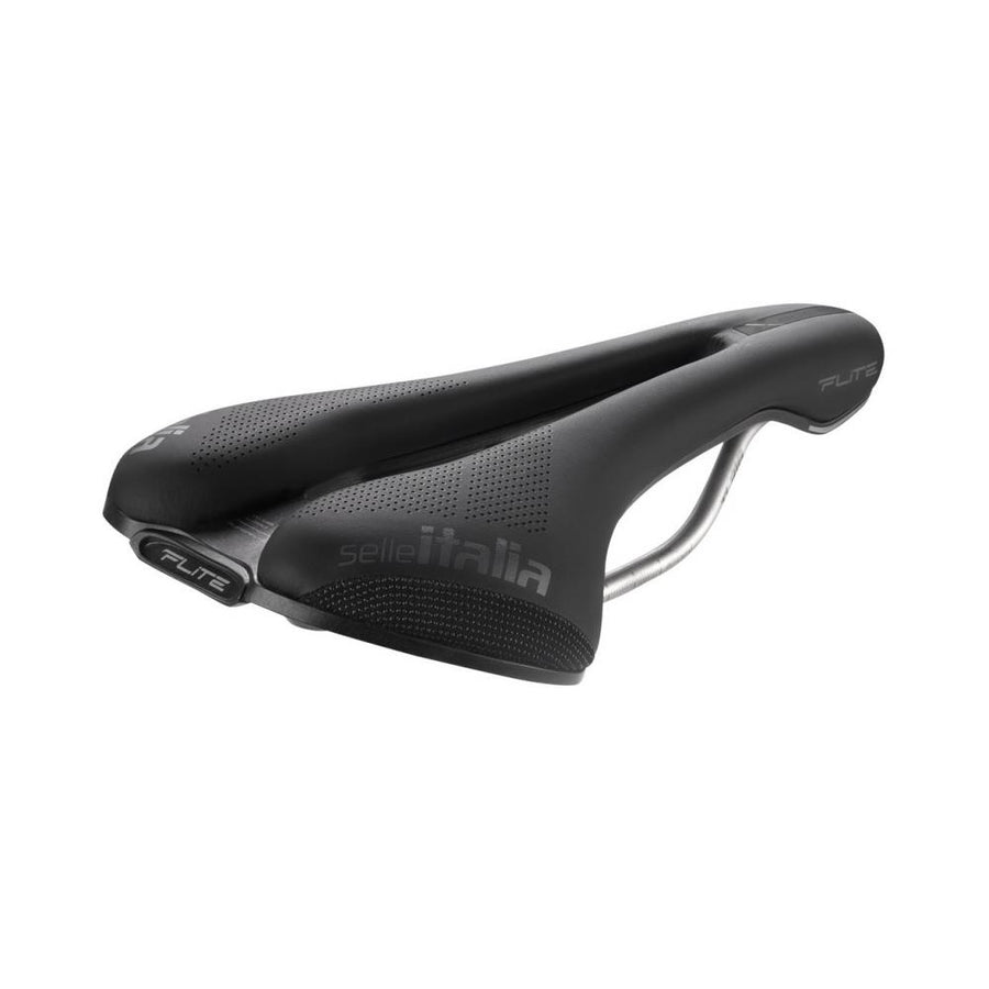 Selle Italia Flite Boost X-Cross TI 316 Superflow S3 - schwarzer XC/MTB Lochsattel mit Shock-Absorbern & Superflow-Ausschnitt