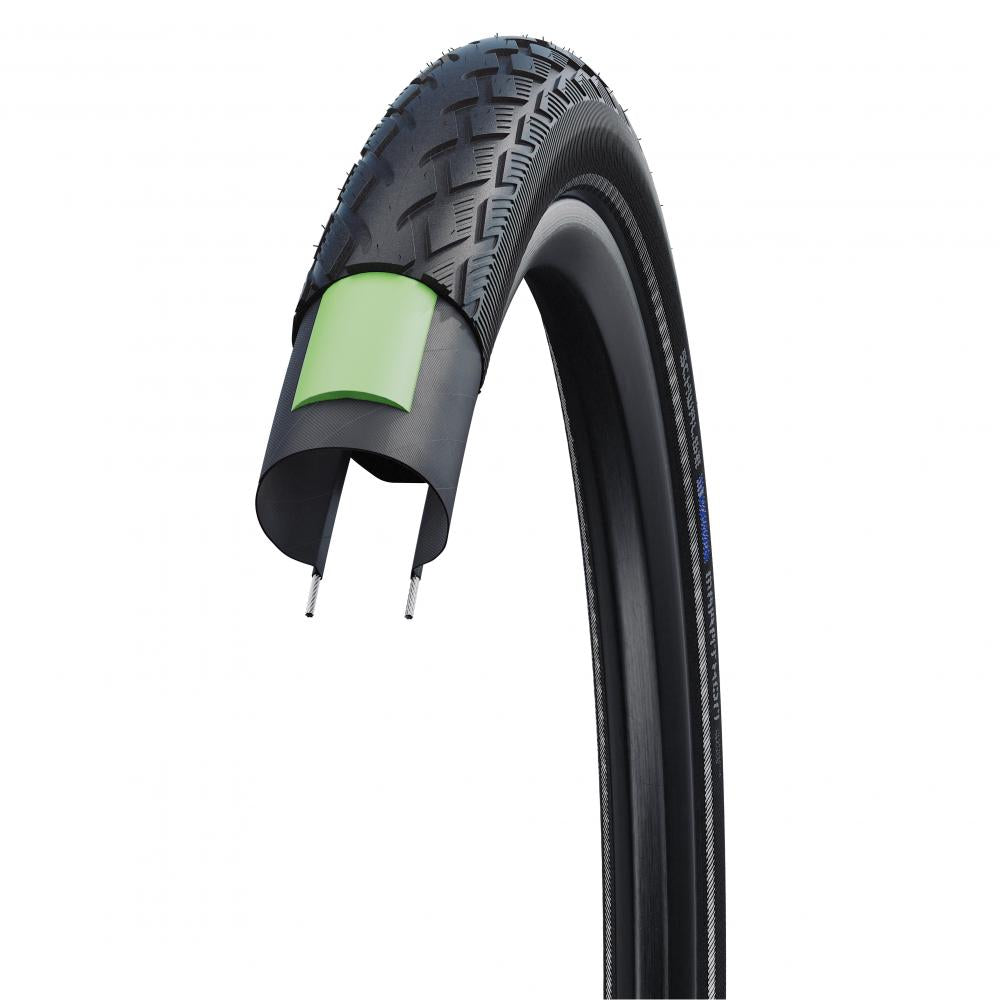 Schwalbe MARATHON PLUS 28x1.40 + 2x AV17 Schlauch + Reifenheber + Reflexband