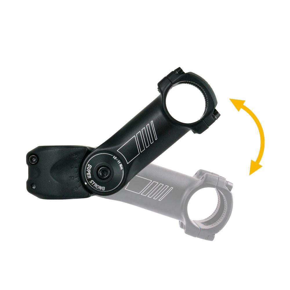 by.schulz Vorbau Pro SDS Super-Strong 31,8 mm 110 mm Schwarz - Verstellbarer Fahrradvorbau Ahead