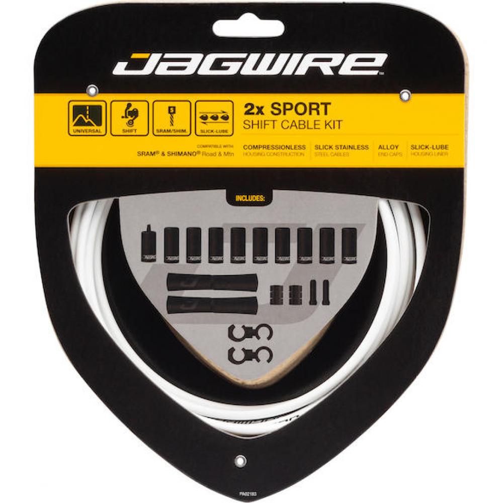 Jagwire Schaltzugset Road & Mountain Sport 2x Weiß - präzise Schaltperformance