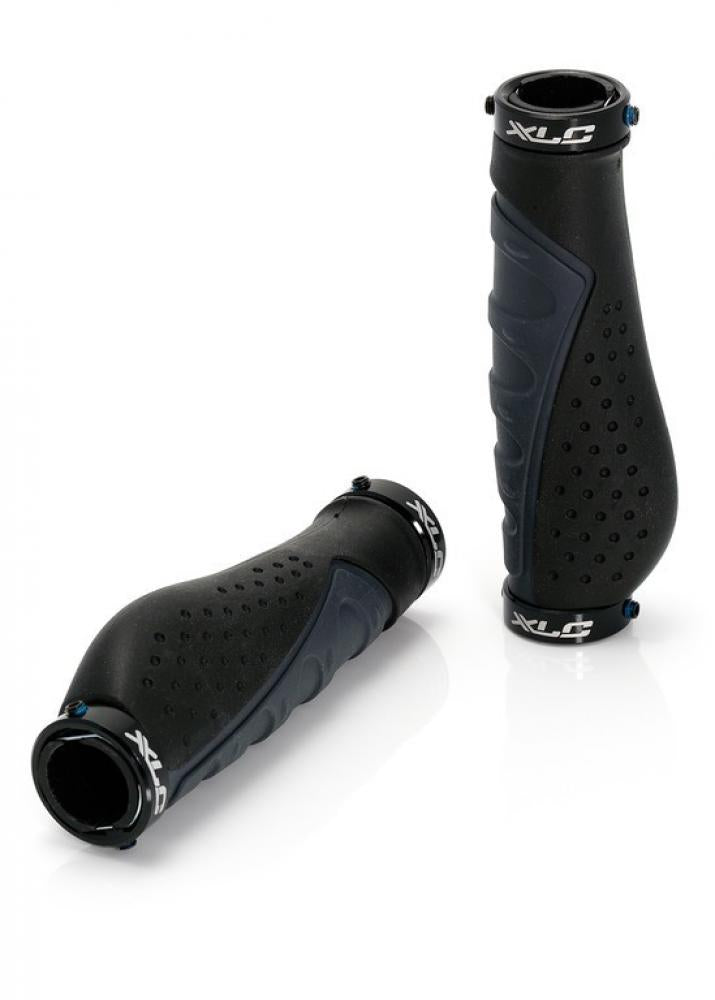 XLC Ergonomic GR-S07 Lenkergriffe schwarz-grau, ergonomisch geformt, stoßabsorbierend, 140mm mit Schraubensicherung.