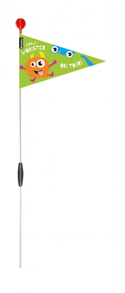 PUKY Sicherheitswimpel SW 3 Kiwi - Sichtbarkeit & Sicherheit für Kinderfahrräder, leuchtend grün, robuste Flagge, flexible Glasfaserstange