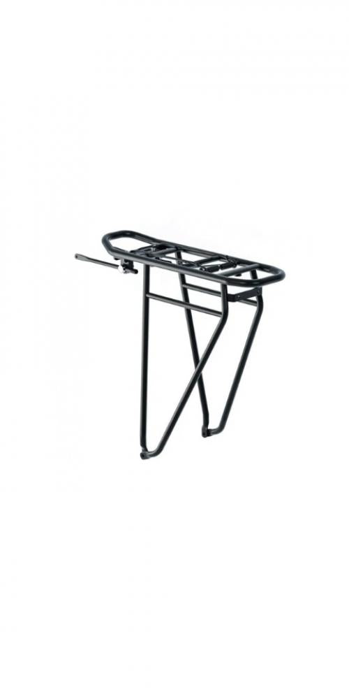racktime Basic 2.0 Tour Gepäckträger 28 schwarz - Snapit 2.0 kompatibel Federklappe zweite Gepäckreling max. 25 kg Zuladung Aluminium