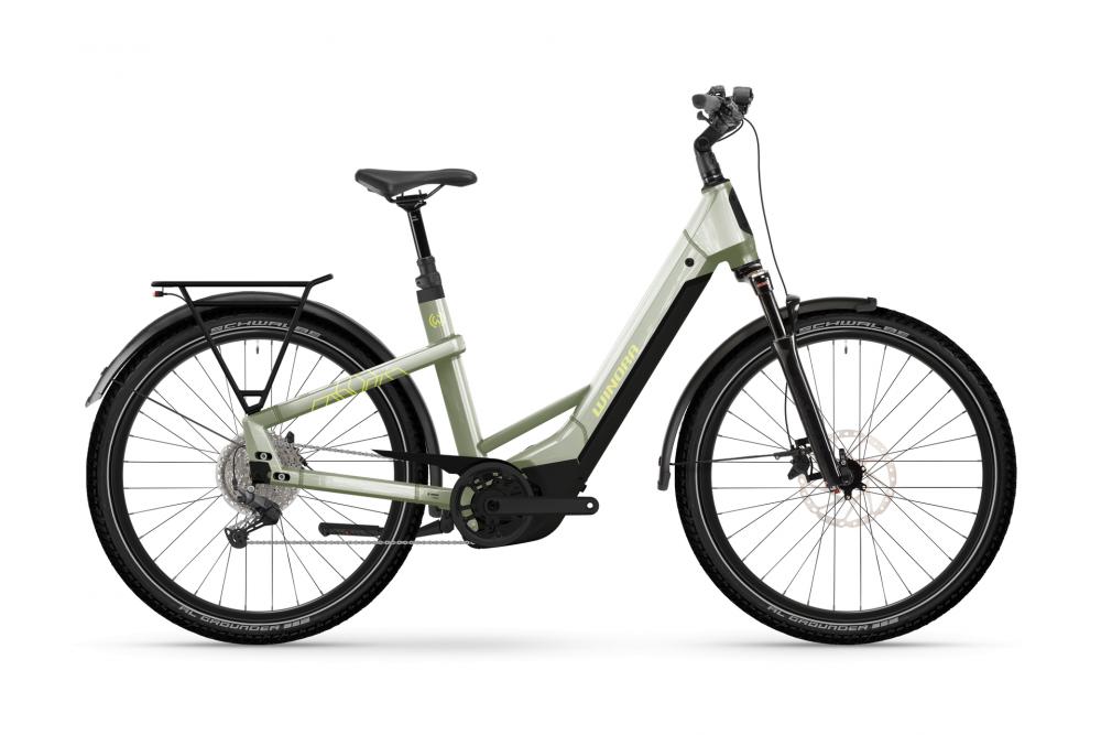 YAKUN X10 LOW E-Bike 800Wh Akku 10-Gang Shimano Deore Tiefeinstieg - Ivory Green - E-Mountain Bike