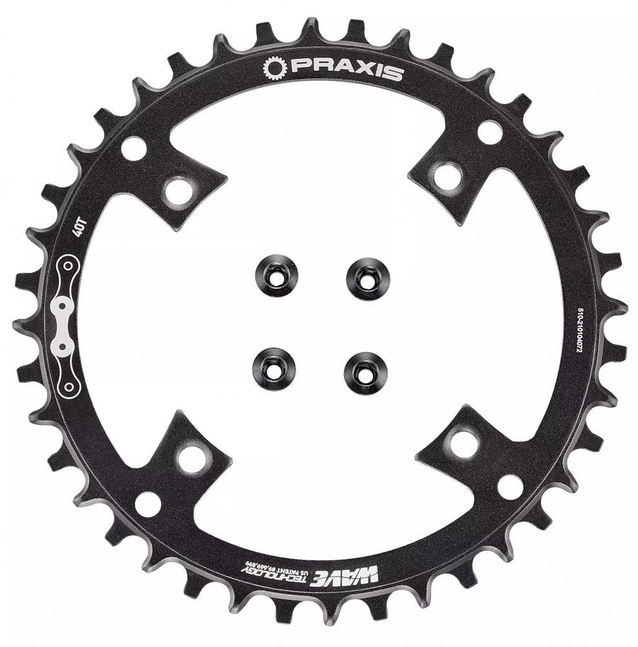 TURBO CHR TURBO - Kettenblatt - 40T 10/11-SPD 104BCD 1X RING ALLOY W/ CHAINRING BOLTS PRAXIS