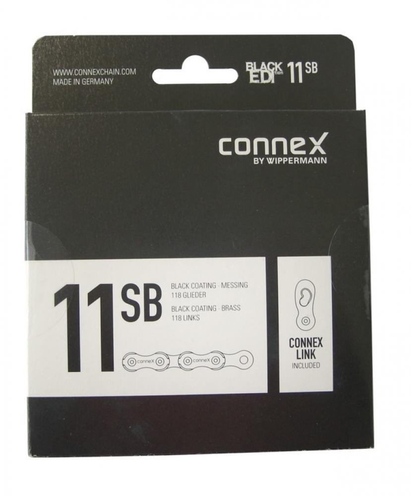 Connex Wippermann 11SB 11-fach Schaltungskette, 118 Glieder, Black Edition, mit Connex Link.
