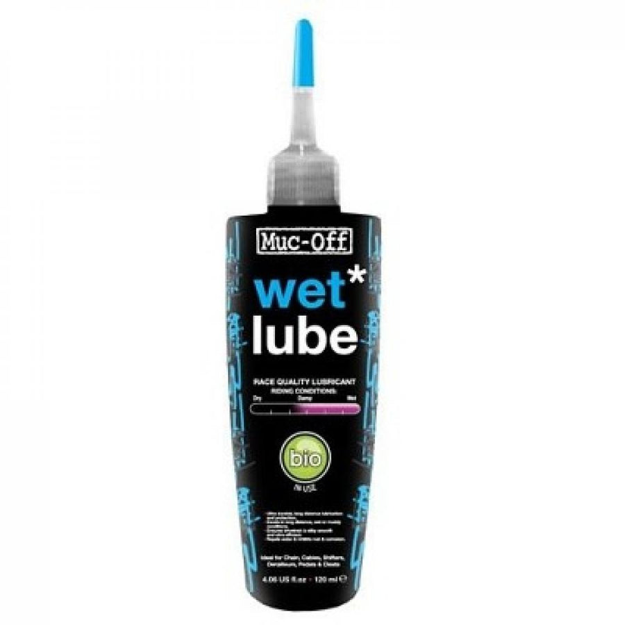 Muc-Off Wet Lube 120 ml - Biologisch abbaubares Kettenschmiermittel, wasser- und schlammfest, mit Keramik- & Druck-Additiven